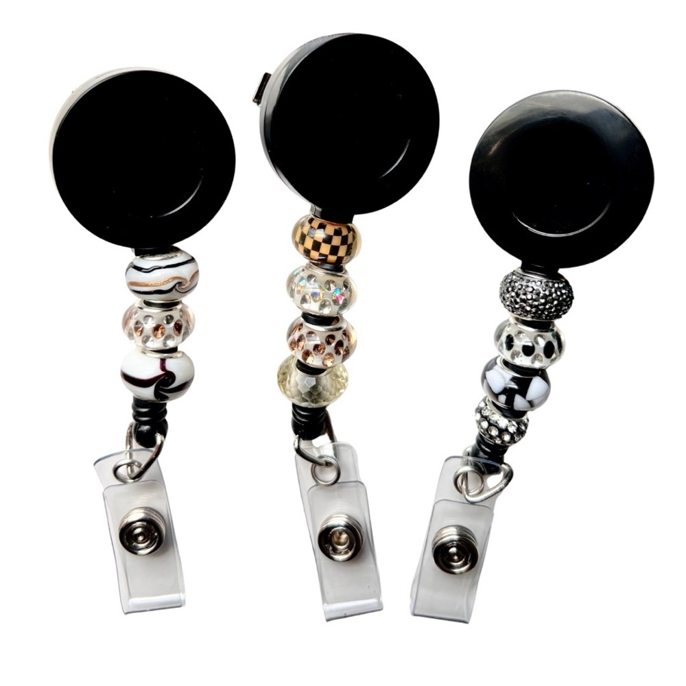 Personalized Badge Reel - Alligator Pinch Clip on Back